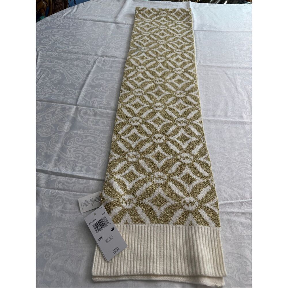 NWT Michael Kors Gold White Scarf New